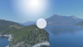 Network of connections and data processing animation over lake and mountain landscape. Technology, nature, digital, overlay, futuristic, communication - Powered by Shutterstock - Get 15% off with code: PIKWIZARD15