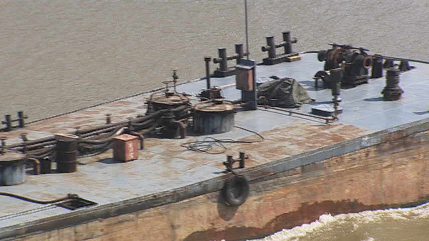 Barges on river