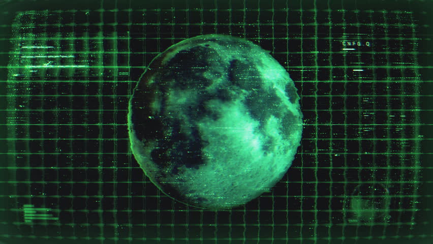 A digital Sci-Fi style data screen featuring a central holographic planet and grid with graphical data.