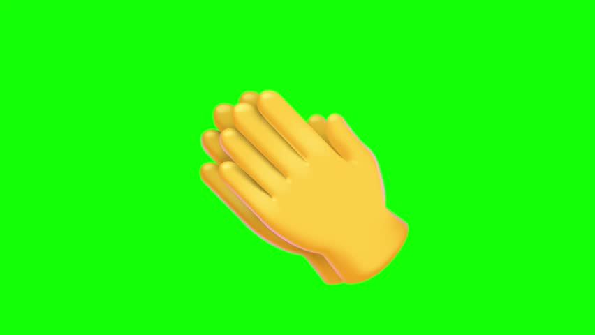 Animated 3D applause icon, with green screen background