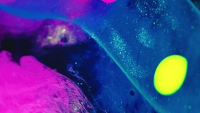 Neon mist wave. Paint water mix. Blur vivid pink yellow blue green color glitter texture ink bubble floating psychedelic art abstract background. - Powered by Shutterstock - Get 15% off with code: PIKWIZARD15