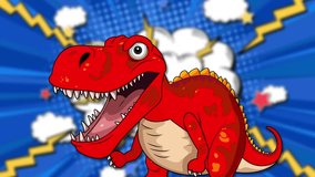 Red dinosaur with comic-style explosion effects - Powered by Shutterstock - Get 15% off with code: PIKWIZARD15