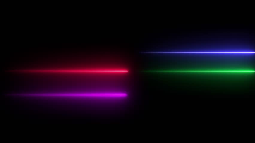 Neon line colorful animation in blac backround	