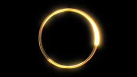Golden Ring Abstract Background. Gold Light Trails Forming Circle Shape on Black. Shining Strokes Making Vortex. Round Space for Text and Logo. Bright Glowing Streaks Flying. Loopable 3d Animation 4k. - Powered by Shutterstock - Get 15% off with code: PIKWIZARD15