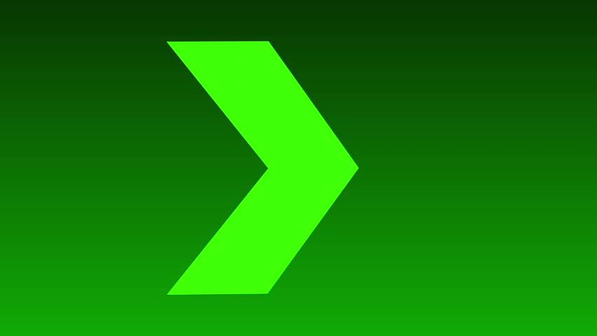Right direction arrow animation on white and green background.	
