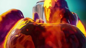 colorful orange and yellow liquid animation, 3d cgi fluid slow-motion fluid splash - Powered by Shutterstock - Get 15% off with code: PIKWIZARD15