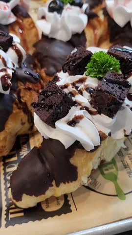 Close up of croissant chocolate homemade