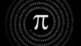 pi irrational number with infinite decimals spiral array 3d animation. Can be used to represent circumference math of high school, engineering or physics computation - Powered by Shutterstock - Get 15% off with code: PIKWIZARD15