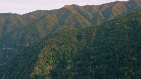 Aerial view mountains with verdant terrain create scenic wilderness. Lush forest and rugged cliffs provide panoramic nature scenery. Vivid greenery covering serene landscape and remote green hills. - Powered by Shutterstock - Get 15% off with code: PIKWIZARD15
