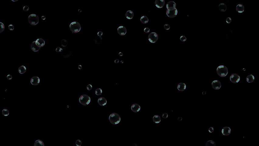 Colorful Water Bubbles Flowing Up, Soap Bubbles, Floating Bubbles, Overlay, Looped, High Quality 4K