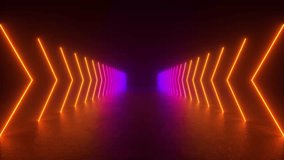 Experience a neon light tunnel in a dark room with glowing lines and shapes on a concrete floor. - Powered by Shutterstock - Get 15% off with code: PIKWIZARD15