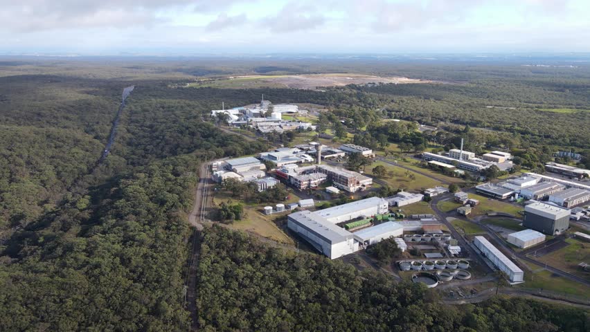 Aerial view above Woronora River valley looking at the suburb of Lucas Heights in the Sutherland Shire, Sydney NSW, Australia  