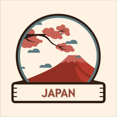 Japan Icons in Motion: Famous Landmarks Animation