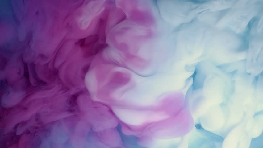 Vibrant acrylic paint mixing, with vivid colors of purple, blue, and pink, dynamic fluid transitions, high contrast, artistic visuals, and smooth blending creating an engaging visual experience.