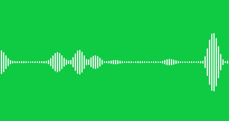 Sound waveform equalizer isolated on chromakey. Seamless loop audio spectrum visualization