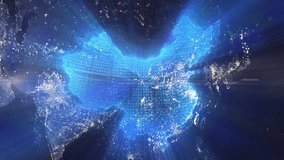 Pixel Art Earth Night Space Rotate and Zoom Shining Country China - Powered by Shutterstock - Get 15% off with code: PIKWIZARD15