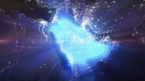 Pixel Art Earth Night Space Rotate and Zoom Shining Country Saudi Arabia - Powered by Shutterstock - Get 15% off with code: PIKWIZARD15