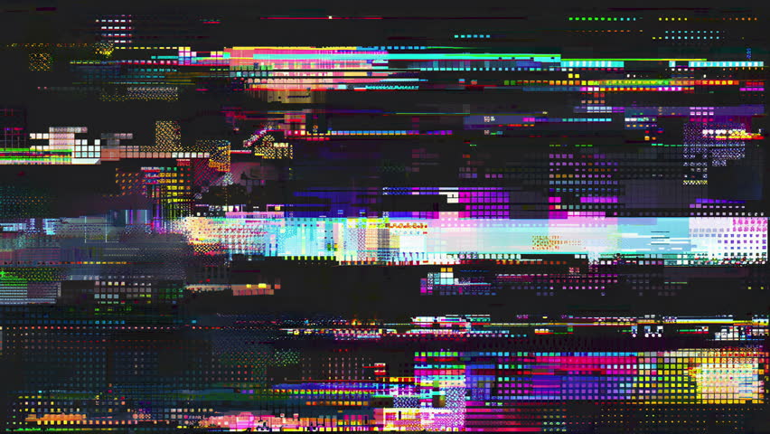 4k Looped Animated Digital Glitch VHS Grunge Texture Overlay Background
