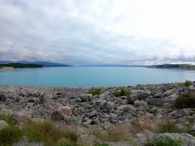 Beautiful panoramic views of lake Pukaki, South Island, New Zealand 