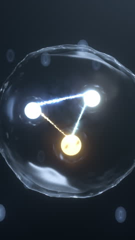 Theoretical physics quark and gluon simulation. Vertical Video