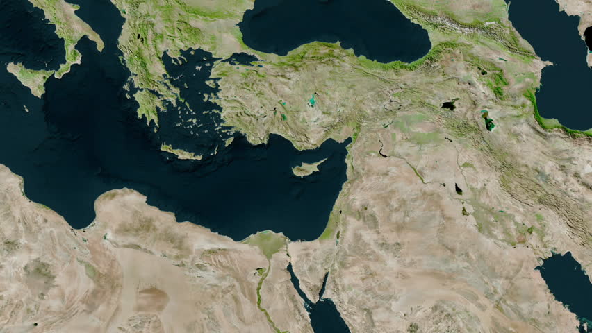Syria map - glide. Border. Satellite.