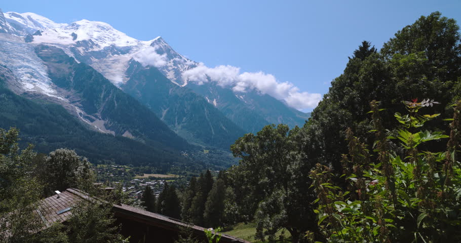 Panorama Of The Mountains In Chamonix Mont Blanc, France