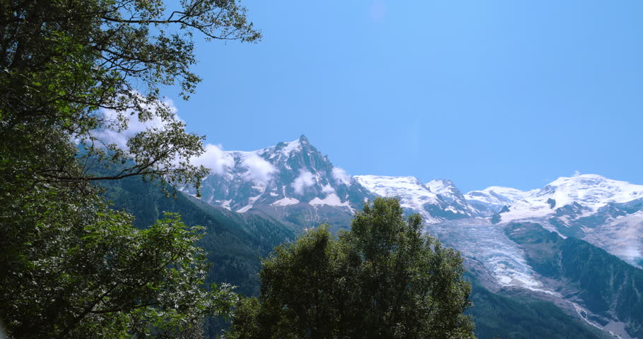 Panorama Of The Mountains In Chamonix Mont Blanc, France