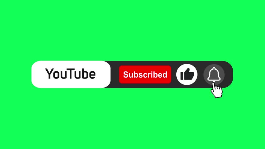 Subscribe, Like and Reminder Button Animation, Subscribing Animation, Animated Subscribe Button on Green Screen | HD
