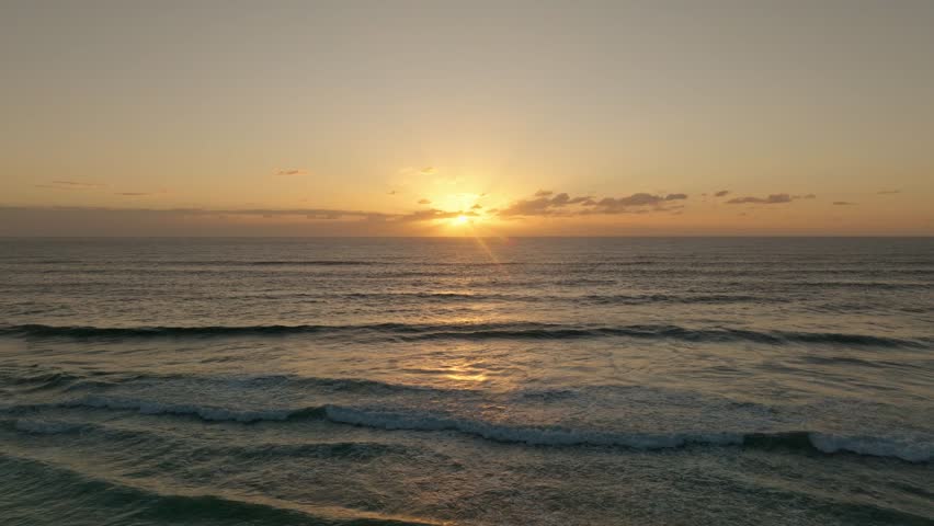 Sunset drone shot of the beautiful beach Noordhoek near Cape Town