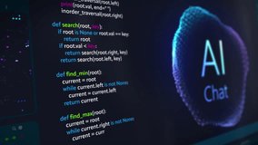 Close Up on Computer Screen with an Artificial Intelligence Chat Bot Creating a Unique Software Code Live on Display. Internet User Asked a LLM Model a Prompt to Generate a Programmer's Code - Powered by Shutterstock - Get 15% off with code: PIKWIZARD15