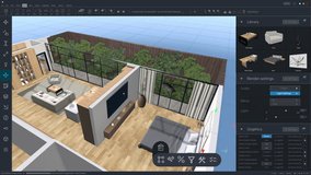 Interior Designer Using Advanced 3D Modeling Software on a Computer to Create a Modern Living Room and Bedroom Space Layout. Specialist Creating a Stylish Environment with Creativity and Precision - Powered by Shutterstock - Get 15% off with code: PIKWIZARD15