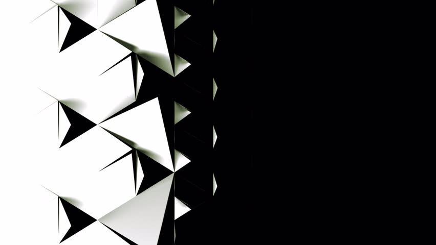 Geometric transition covering the black background with white