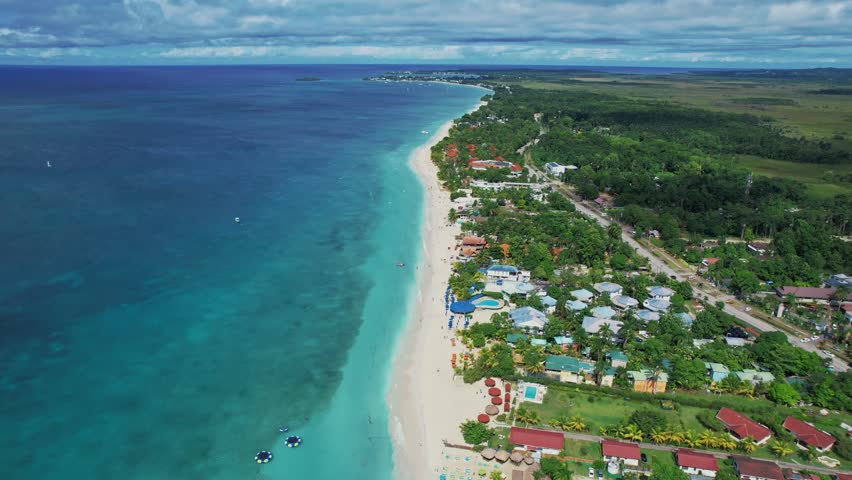 White sandy beach of Negril Jamaica 