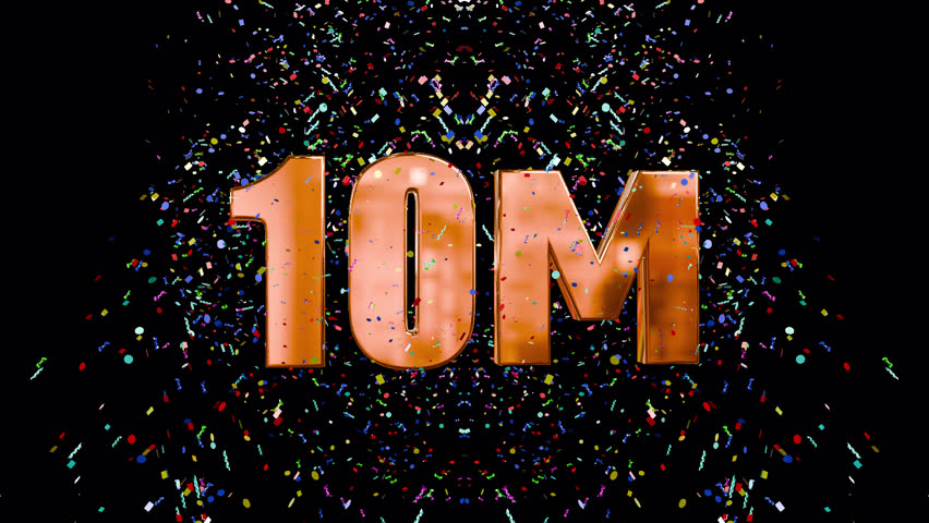 10 million subscribers thank you banner Subscribe, animation transparent background with alpha channel. 3d. Hd 1920x1080