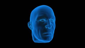 Holographic Wireframe Spinning Male Head - Powered by Shutterstock - Get 15% off with code: PIKWIZARD15