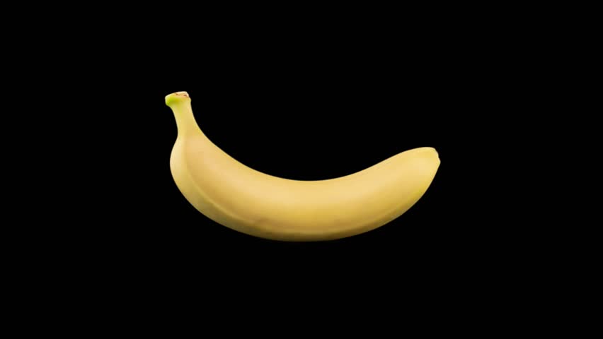 Isolated bananas. Banana fruit isolated on black mirror background. Ripe bananas with clipping path. Banana fruit close up. Banana isolated