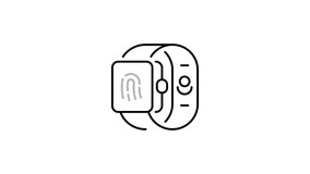 An editable line animated icon of smartwatch fingerprint  - Powered by Shutterstock - Get 15% off with code: PIKWIZARD15