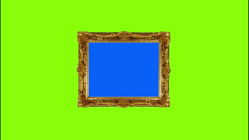 picture frame 4x3  size moving on green screen