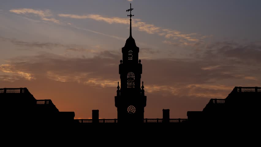 Delaware State Capitol Building and Legislative Hall in Dover, Time Lapse at Sunrise with Beautiful Sky, USA