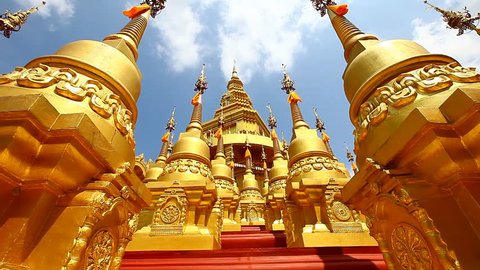 HD: Dolly, Pagoda in Wat-Sawangboon at Saraburi, Thailand, 1920x1080