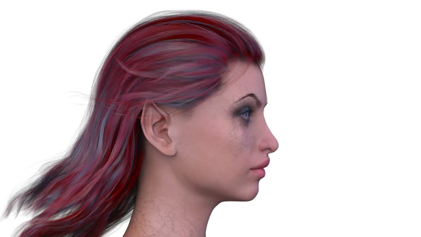 3D rendering of a female vampire face close-up