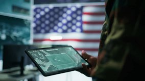 US soldiers in a cyber control center engaging in cybersecurity operations, handles classified information and ensures security of state secrets and government data. Surveillance footage. Camera B. - Powered by Shutterstock - Get 15% off with code: PIKWIZARD15