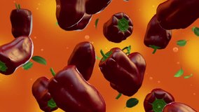 Red Bell Peppers Falling In Slow Motion. Healthy Lifestyle Concept. - Powered by Shutterstock - Get 15% off with code: PIKWIZARD15