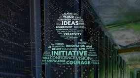 Animation of digital data processing and motivation text over computer servers. Global connections, computing and data processing concept digitally generated video. - Powered by Shutterstock - Get 15% off with code: PIKWIZARD15