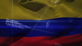 Animation of financial data processing over flag of colombia. Global business, finances, computing and digital interface concept digitally generated video. - Powered by Shutterstock - Get 15% off with code: PIKWIZARD15