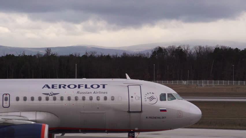 FRANKFURT, GERMANY - FEBRUARY 18: Airbus A320 from russian airline Aeroflot