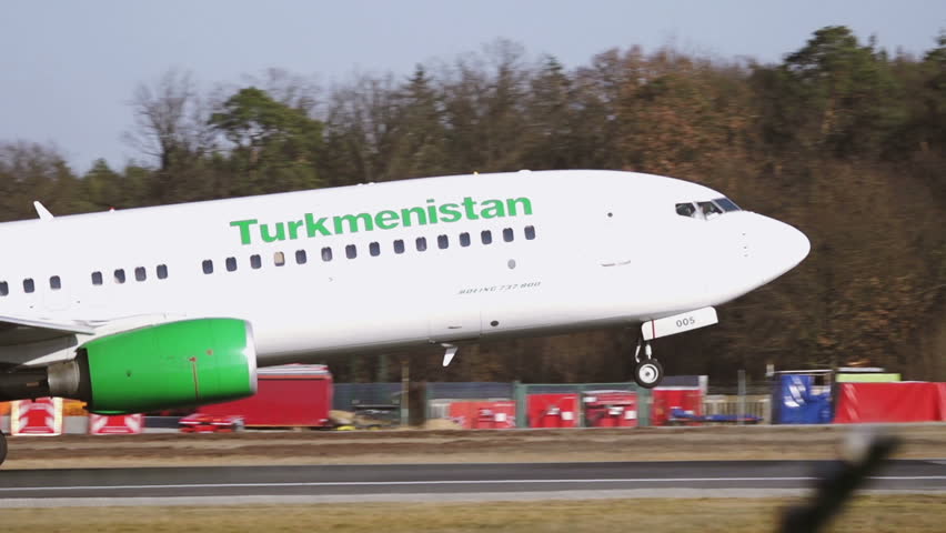FRANKFURT, GERMANY - FEBRUARY 18: Take off  in slow motion from Boeing 737