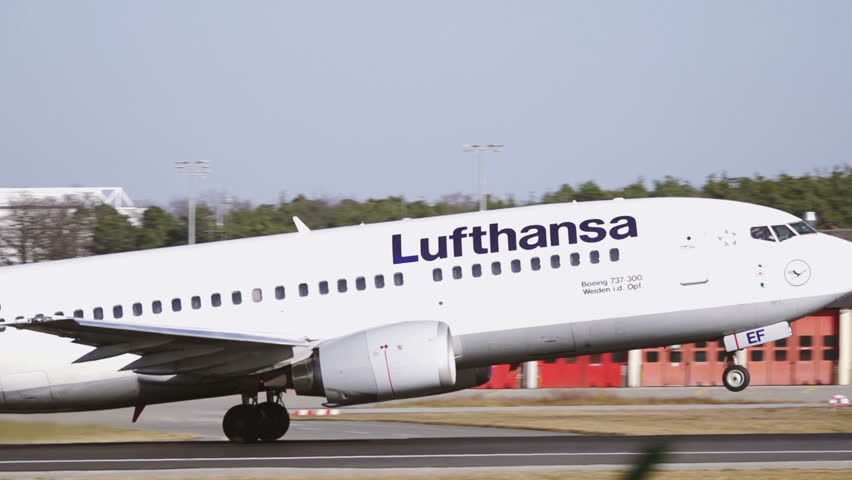 FRANKFURT, GERMANY - FEBRUARY 18: Take off  in slow motion from Boeing 737