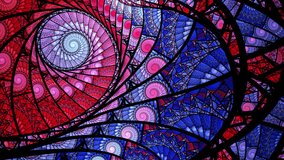 Abstract looping spiral fractal art background, like stained glass. - Powered by Shutterstock - Get 15% off with code: PIKWIZARD15