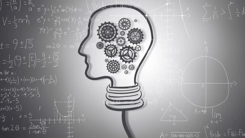 Animation of head with cogs over mathematical equations. Science and digital interface concept digitally generated video. - Powered by Shutterstock - Get 15% off with code: PIKWIZARD15